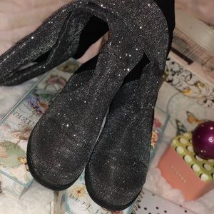 Glitter Knee Boots